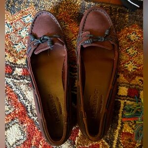 Sebago Felucca Lace Loafers Size 8.5 Leather Dark Red Moccasin Deck Shoes